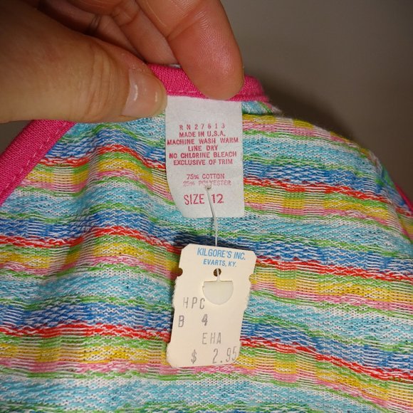 New NOS Vintage 1970s A.H. Schrieber Keyhole Swimsuit Swim Top Halter XS S USA - Picture 4 of 4